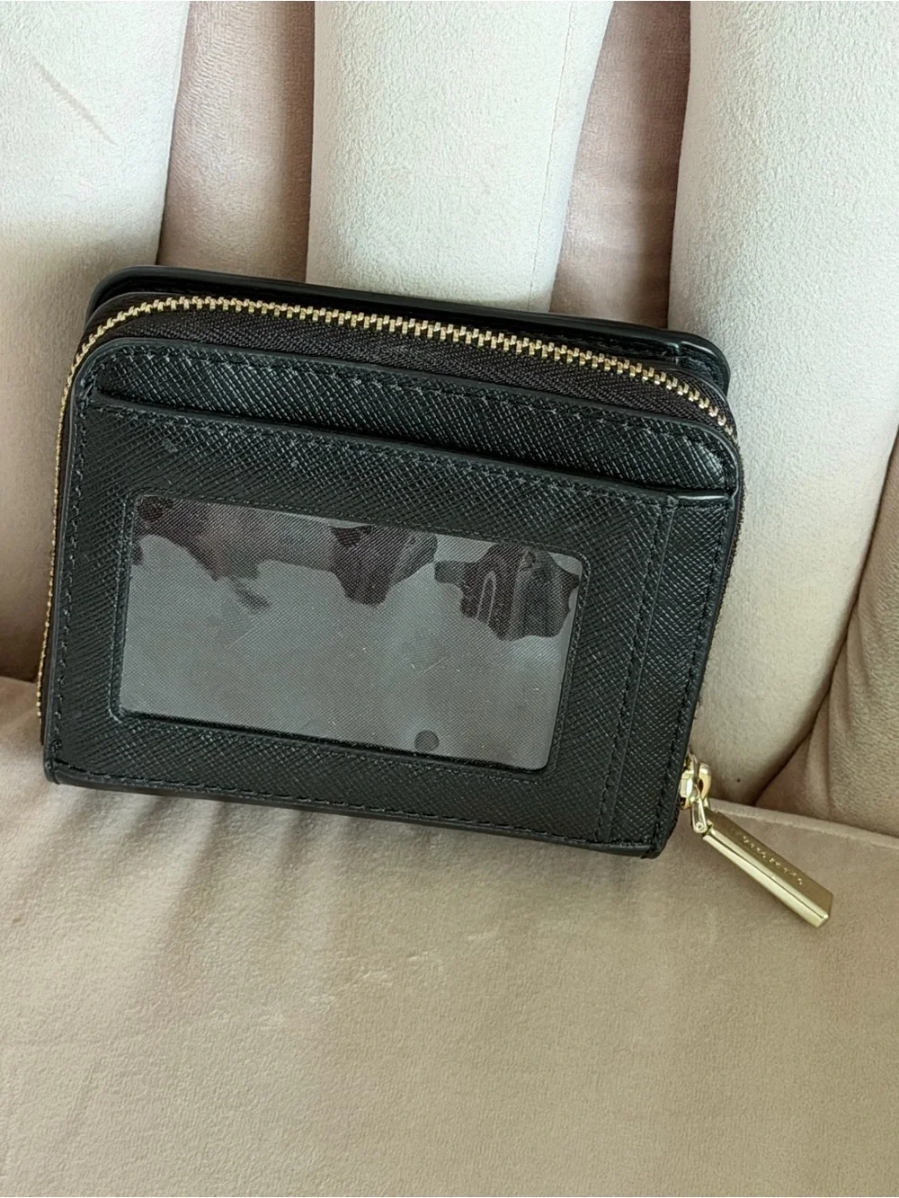 kate spade Staci Black Leather Compact Zip Wallet ✨♠️